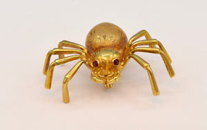 14K yellow gold spider brooch
