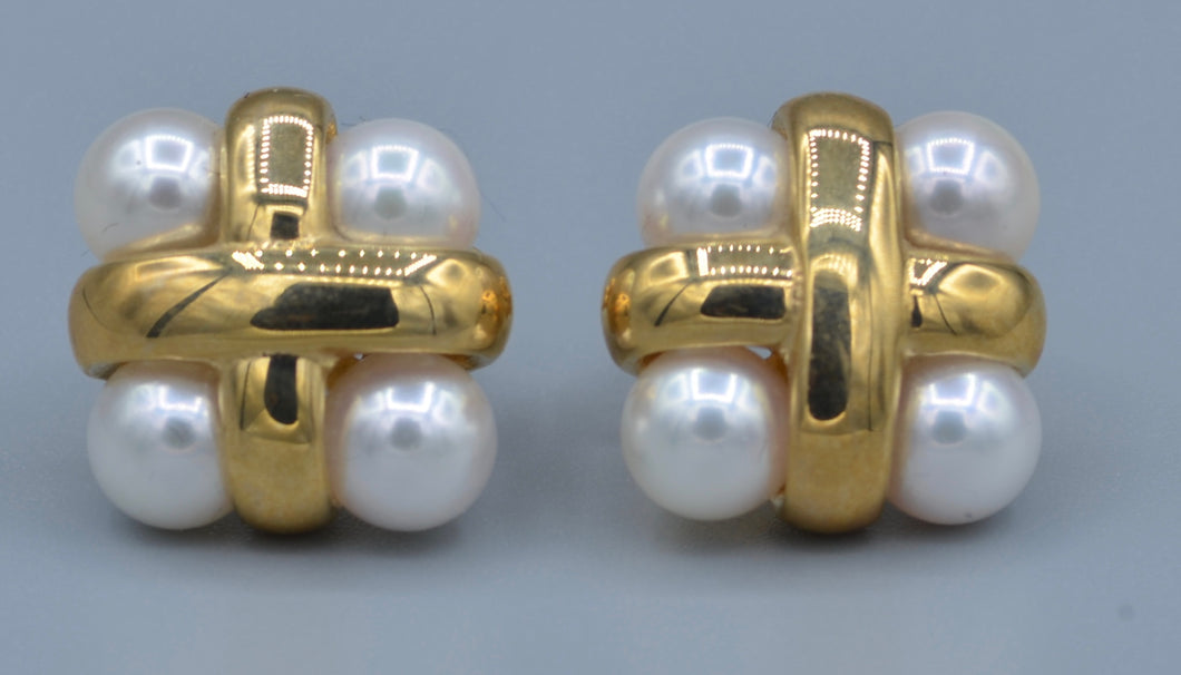 14K yellow gold Pearl earrings