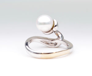 Pearl and Diamond Swan Ring