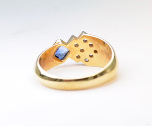 Italian-design Sapphire and Diamond Ring