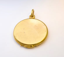 Antique 18K Yellow Gold Locket with Ruby and Diamond Trims