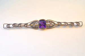 Antique Amethyst and Diamond Long Pin
