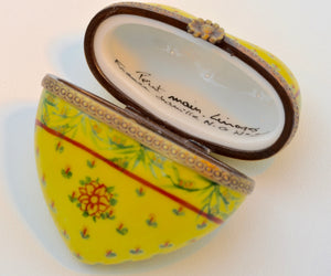 Yellow Floral Heart Limoges
