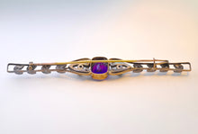 Antique Amethyst and Diamond Long Pin