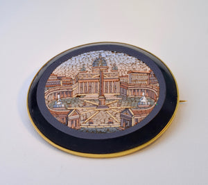 14K-Framed Pietra Dura of St. Peter's Square