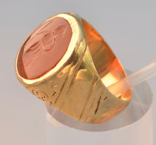 14K yellow gold Victorian ring with old Roman Intaglio