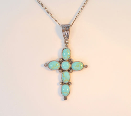 Sterling Silver and Turquoise Cross