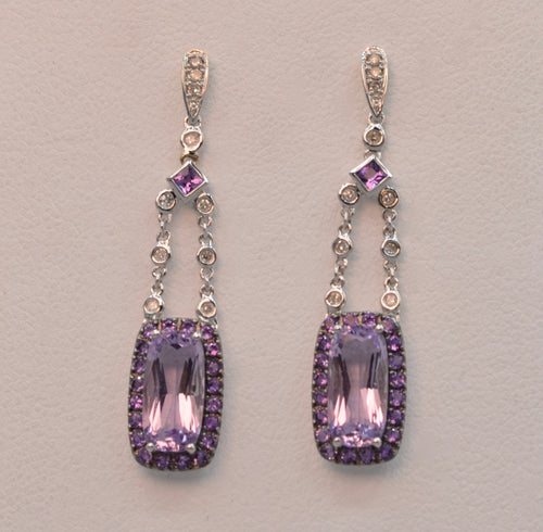 14K Diamond and Amethyst dangle earrings