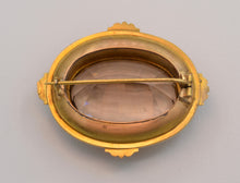 14K Victorian Etruscan Design Golden Citrine Brooch