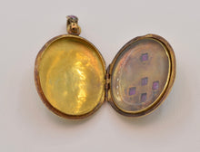 Antique 18K Yellow Gold English Victorian Locket with Rubies and Diamonds