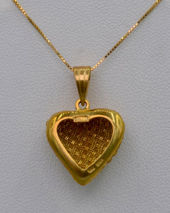 18K yellow gold woven Heart pendant, Italian design