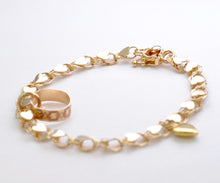 14K Yellow Gold Heart Charm Bracelet