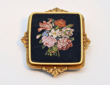 Pietra Dura Victorian Brooch/Pendant with 15K Gold Frame